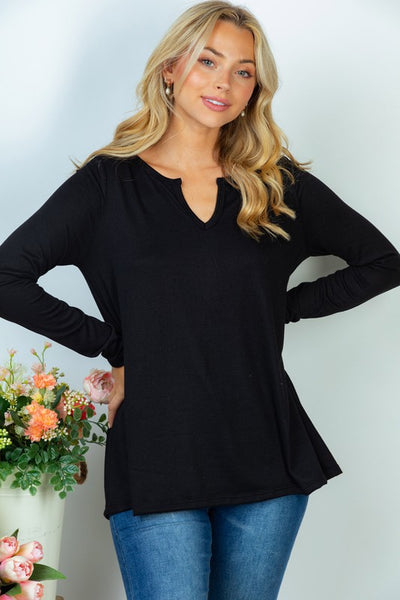 Long Sleeve Solid Knit Top