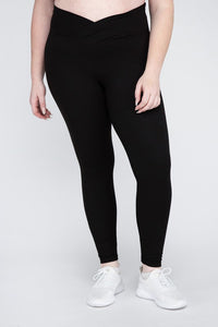 Plus Size V Waist Full Length Leggings