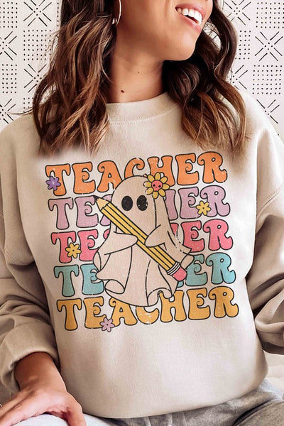 SPOOKY GHOST TEACHER Graphic Sweatshirt