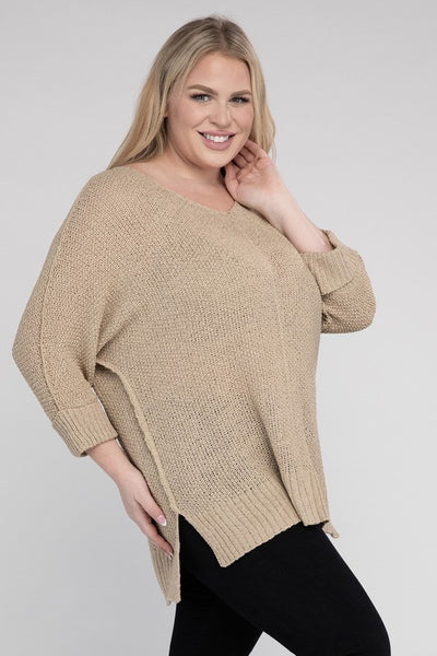 Plus Size Crew Neck Knit Sweater