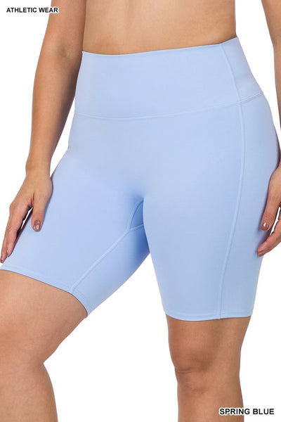 PLUS ATHLETIC HIGH RISE BIKER SHORTS