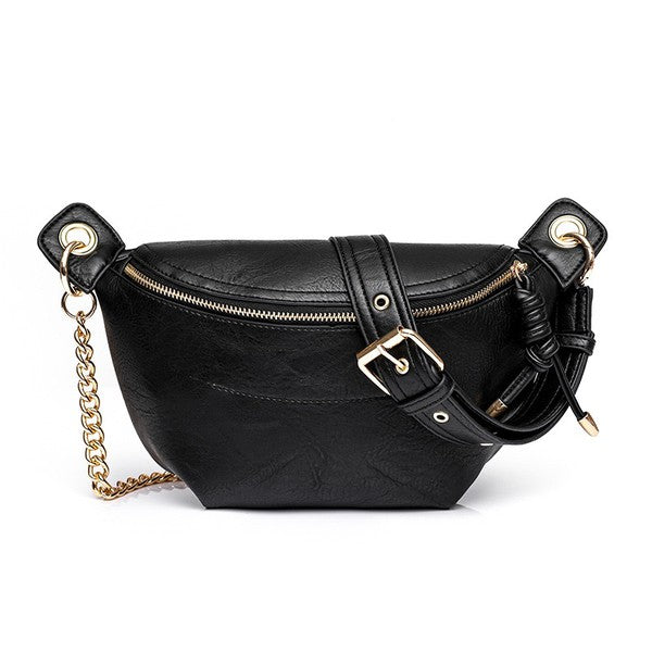 Luxe Vegan Leather Sling Belt Bag