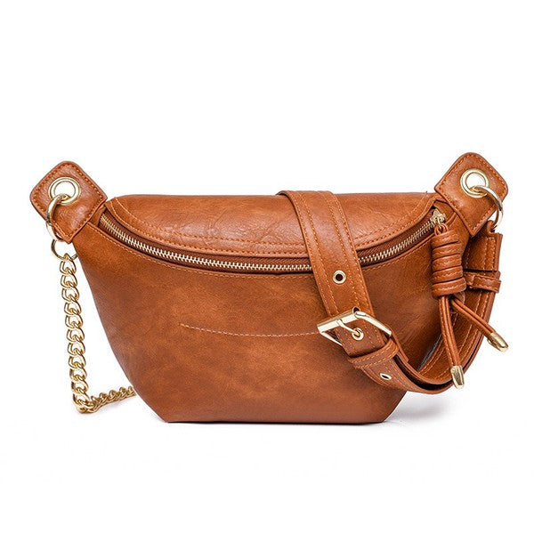 Luxe Vegan Leather Sling Belt Bag